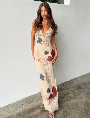 V-Neck Backless Butterfly Fit Long Dress