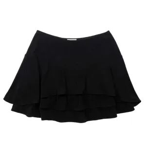 Vintage Black Tiered Mini Skirt (M)