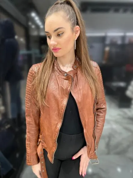 Women's Stylish Biker Leather Jacket By TJS