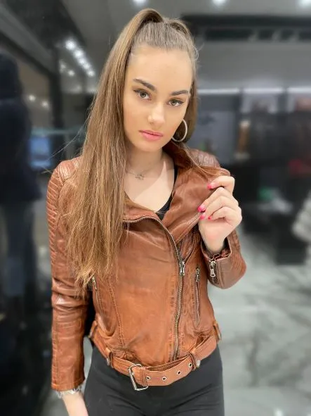 Women's Stylish Biker Leather Jacket By TJS