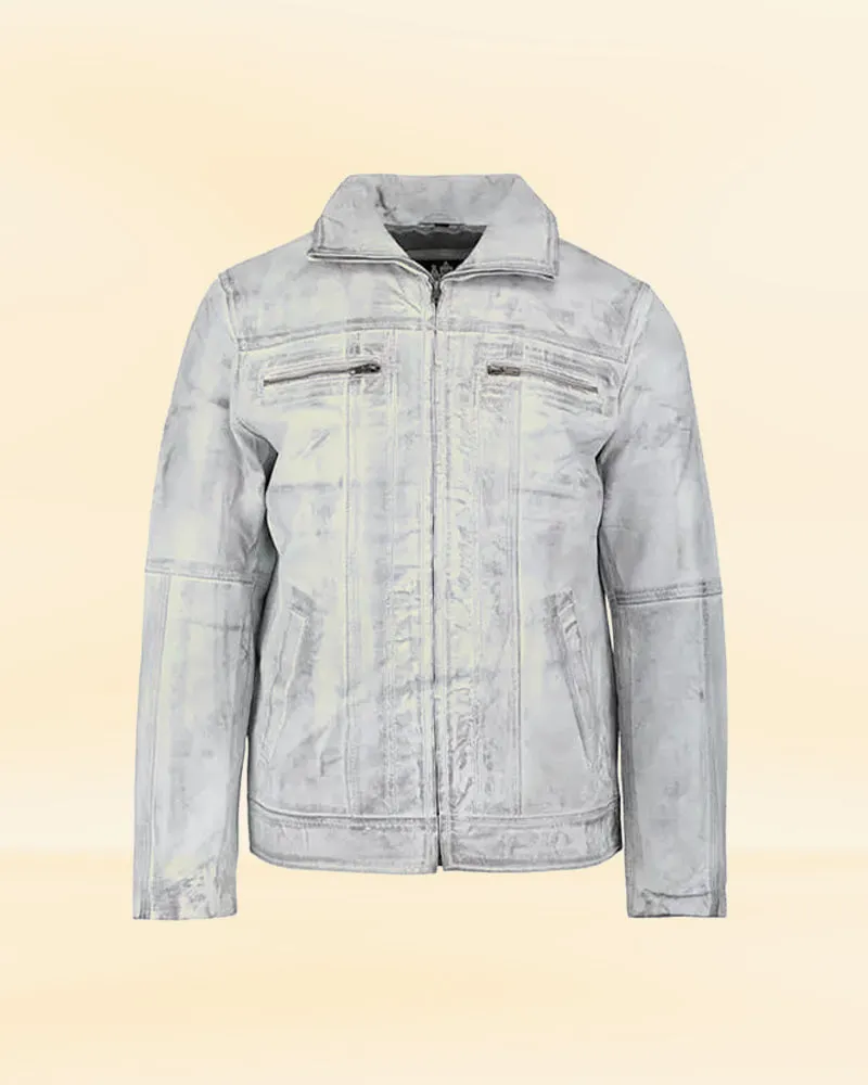 Women's White Leather Jacket | White Biker Jacket For Women