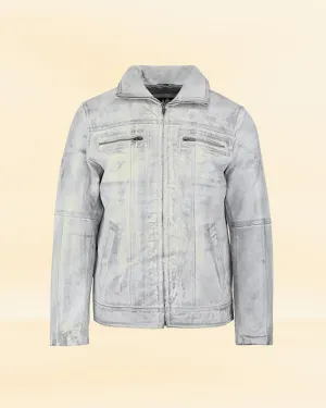 Women's White Leather Jacket | White Biker Jacket For Women