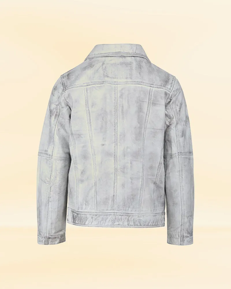 Women's White Leather Jacket | White Biker Jacket For Women