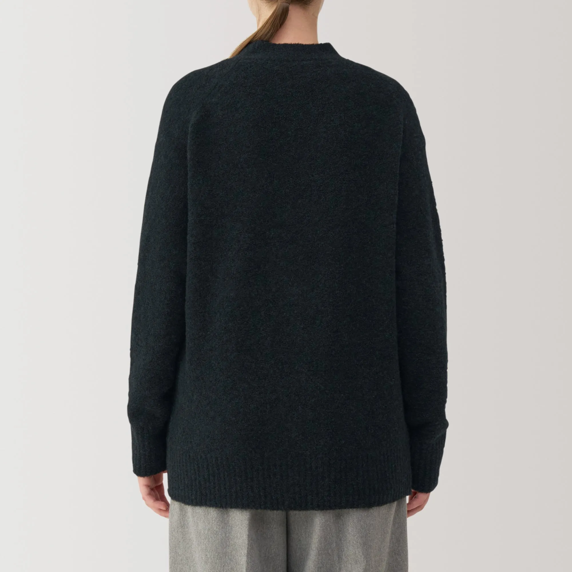 Women's Wool Blend Boucle V-Neck Cardigan