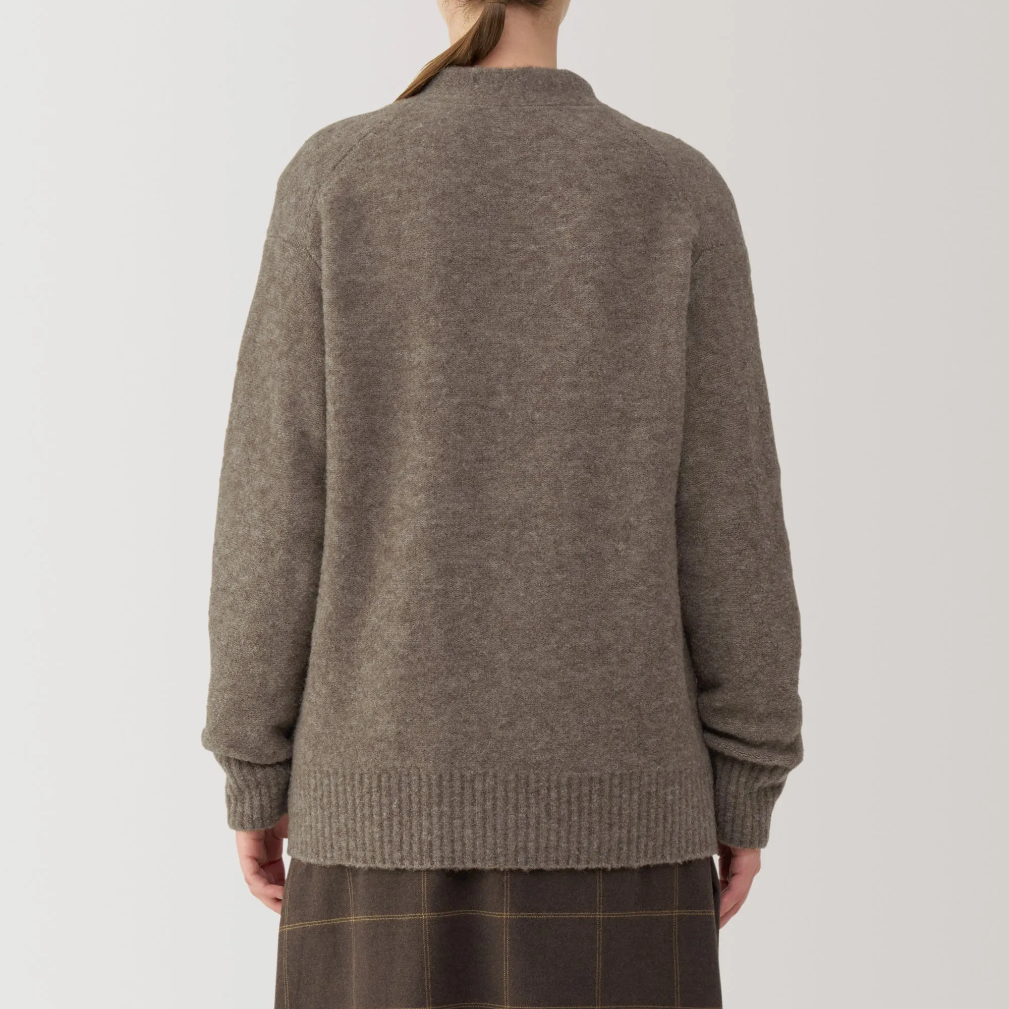 Women's Wool Blend Boucle V-Neck Cardigan
