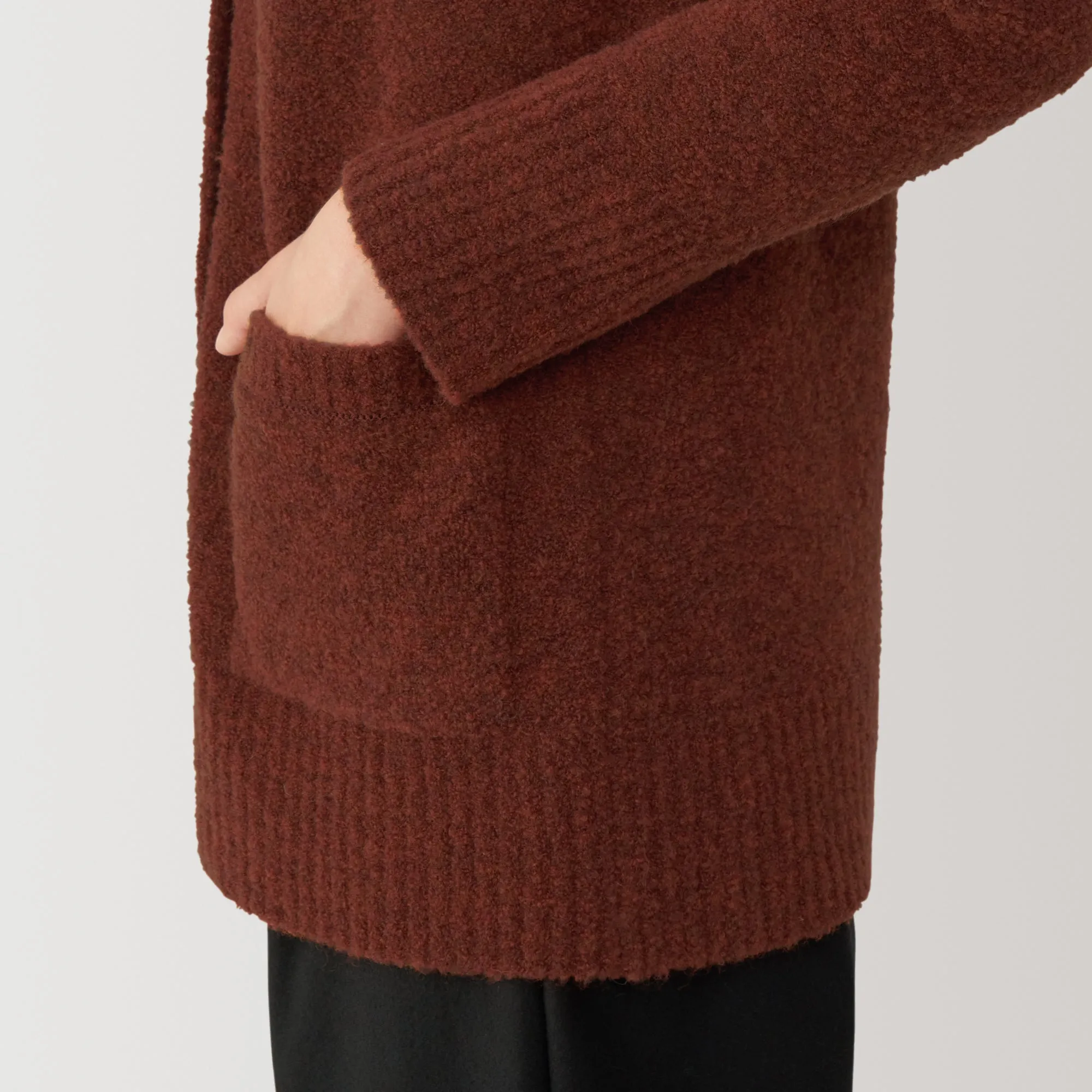 Women's Wool Blend Boucle V-Neck Cardigan
