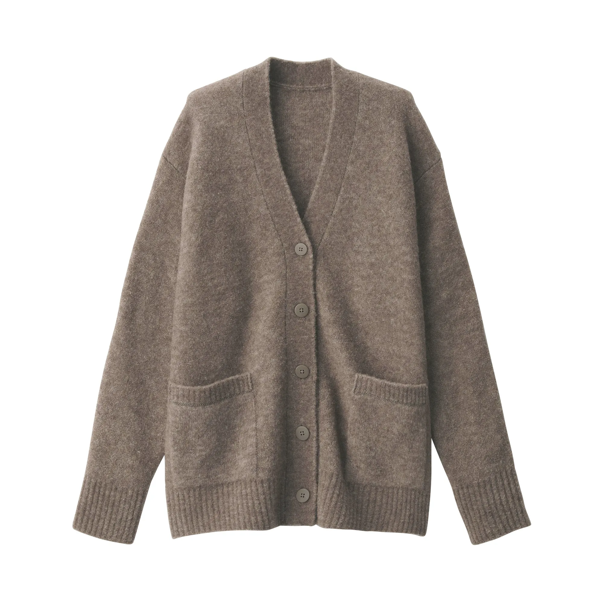 Women's Wool Blend Boucle V-Neck Cardigan