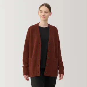 Women's Wool Blend Boucle V-Neck Cardigan