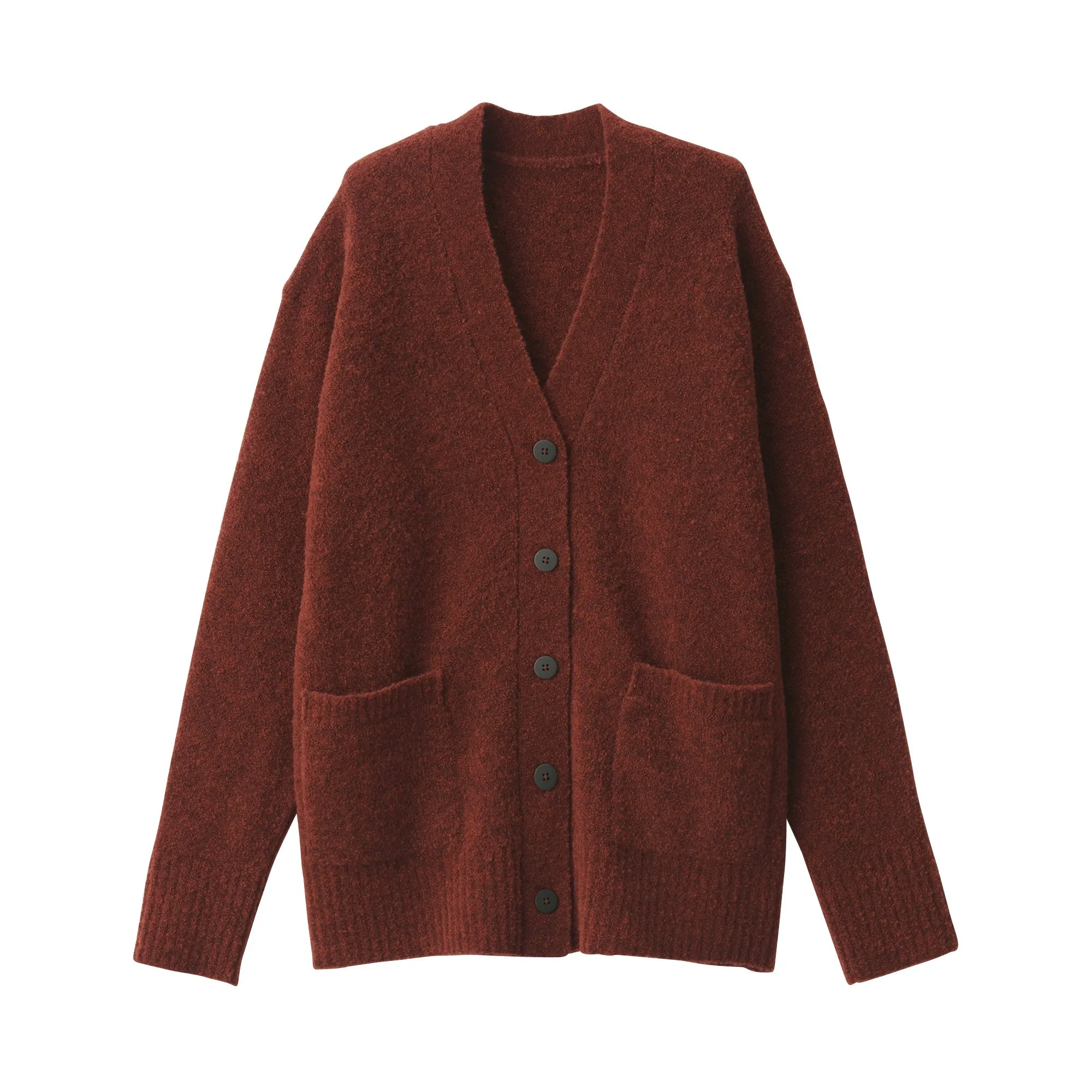 Women's Wool Blend Boucle V-Neck Cardigan