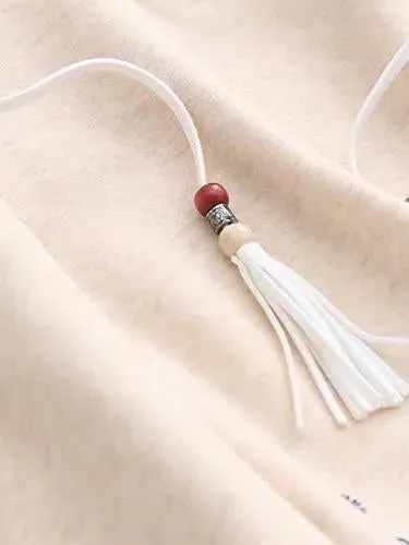 Xmas Women loose cloak type tassel lace up hoodies jackets bohemian Christmas print cape coat 2017 new