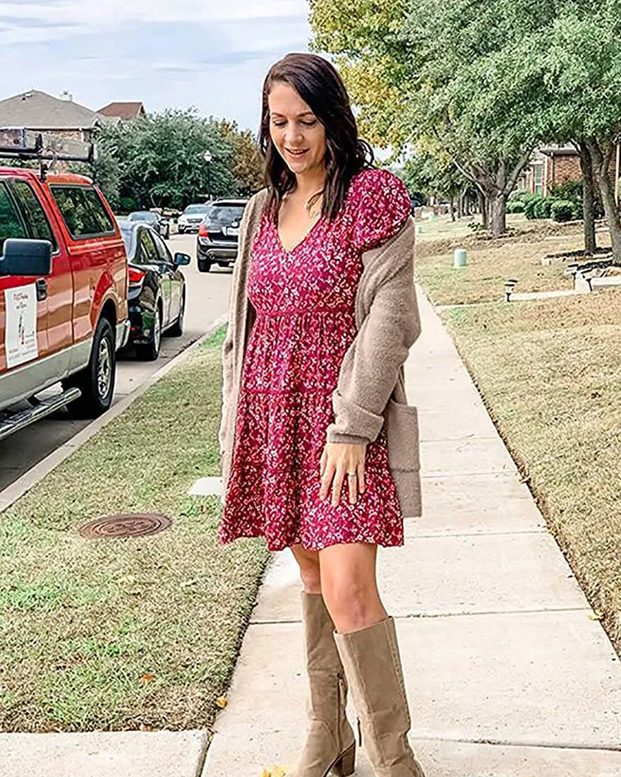 ZESICA Fuzzy Sweater Cardigan with Pockets