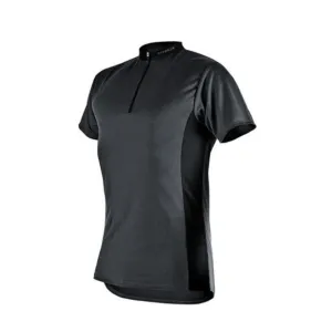 Zip Neck Shirt Short Sleeves Grey